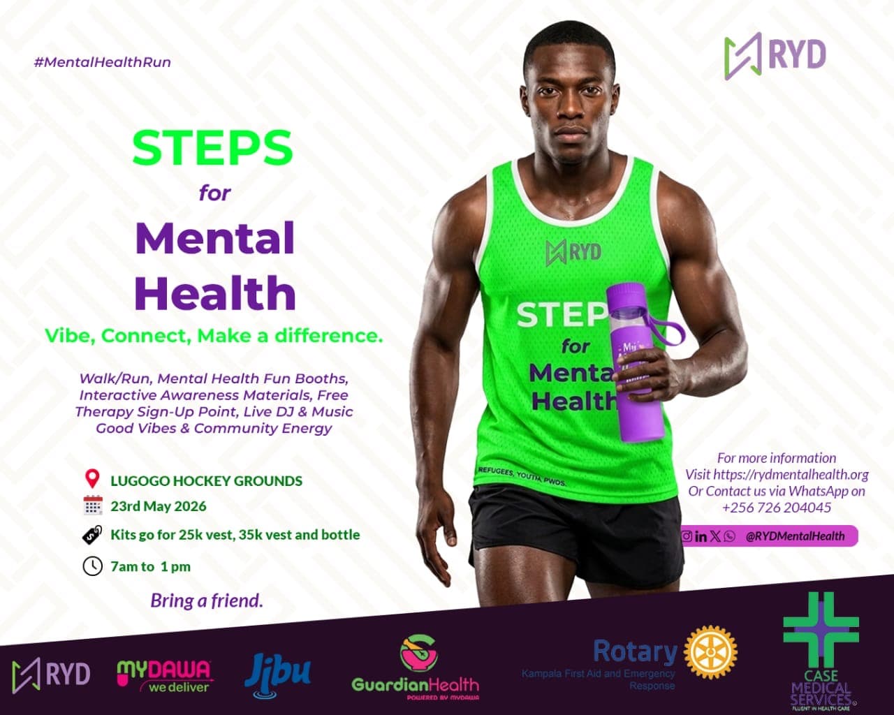 Steps for Mental Health — official run poster